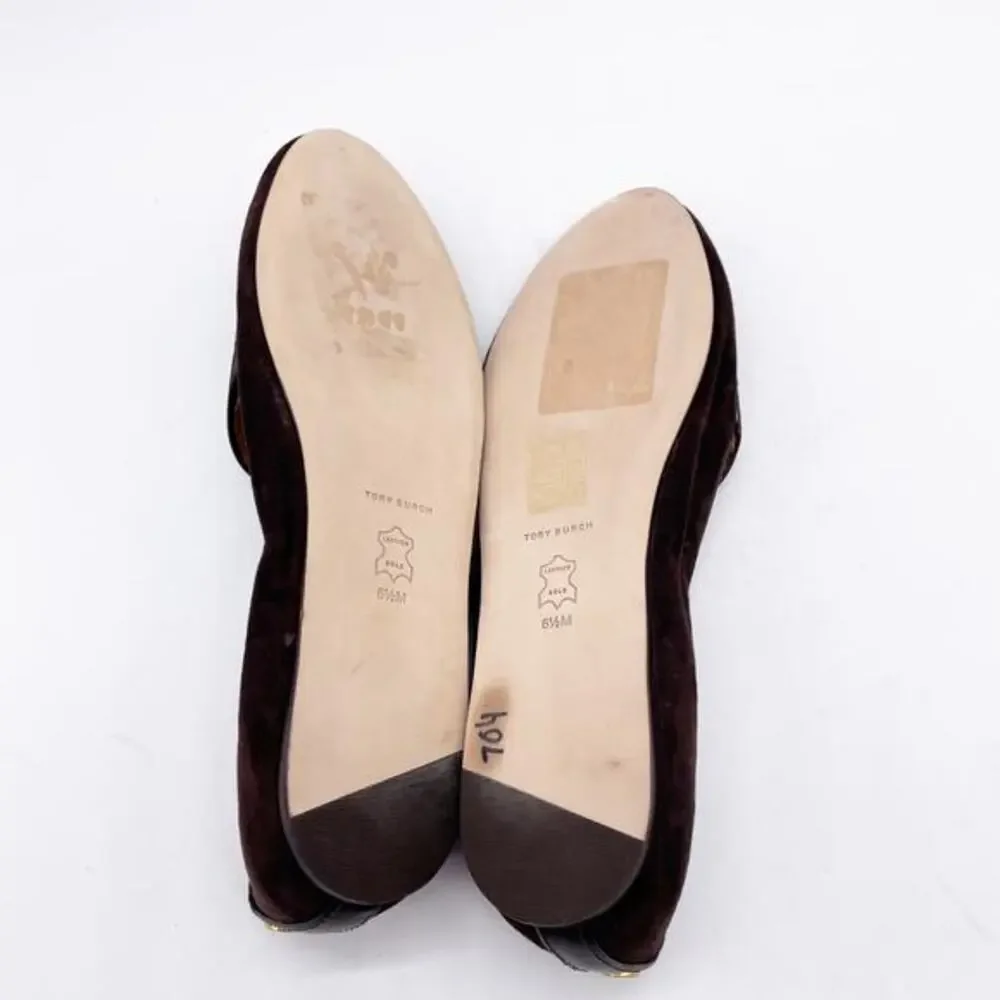Tory Burch Women's Benton Apron Toe Loafers Flats Brown Shoes Size 6.5‎